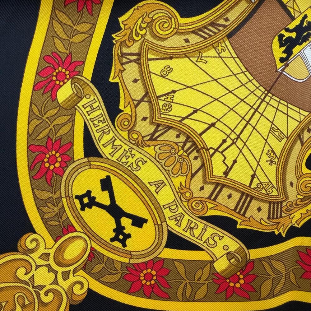 HERMES Black Silk Scarf - Picture 8 of 10